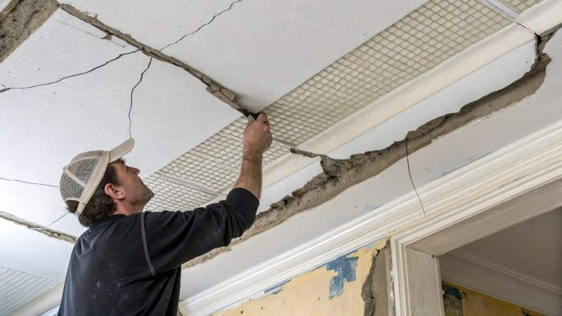 repair cracks in gypsum ceiling