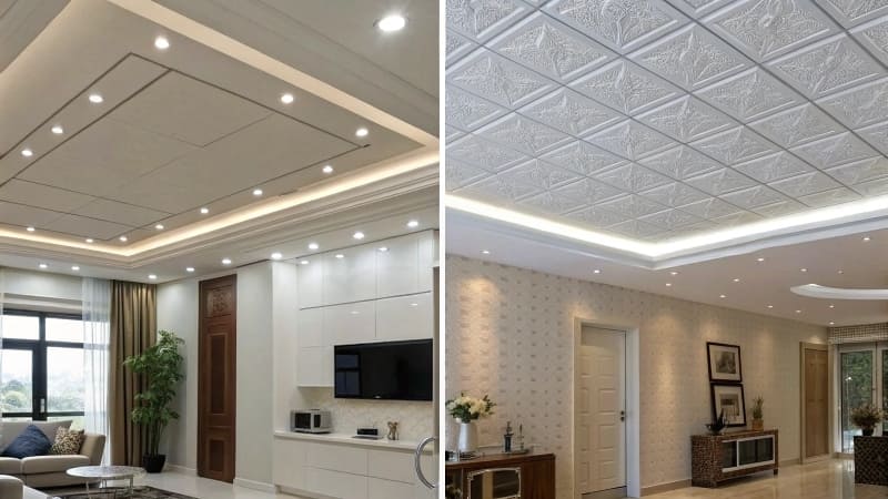 PVC vs gypsum ceiling