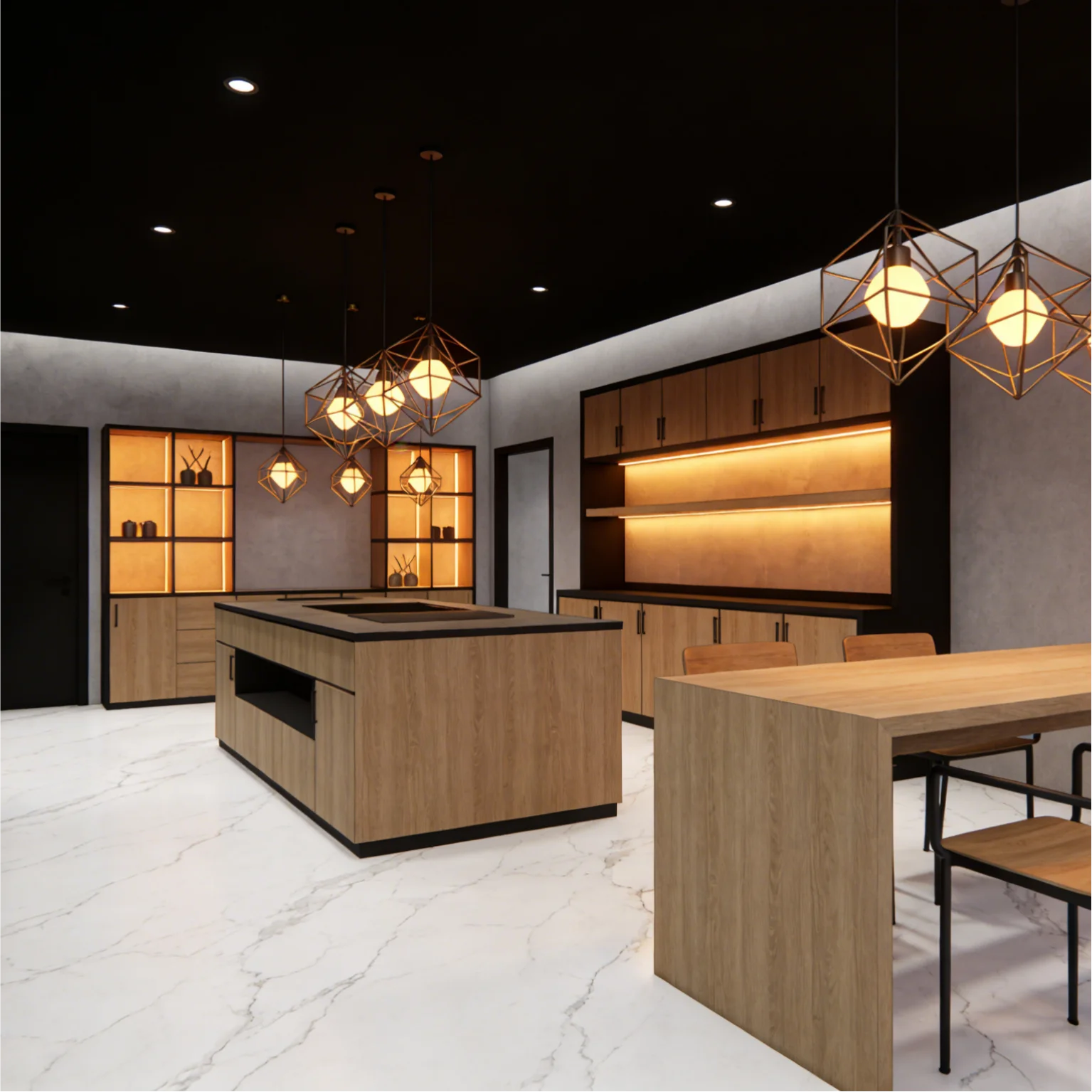 black ceiling color combinations