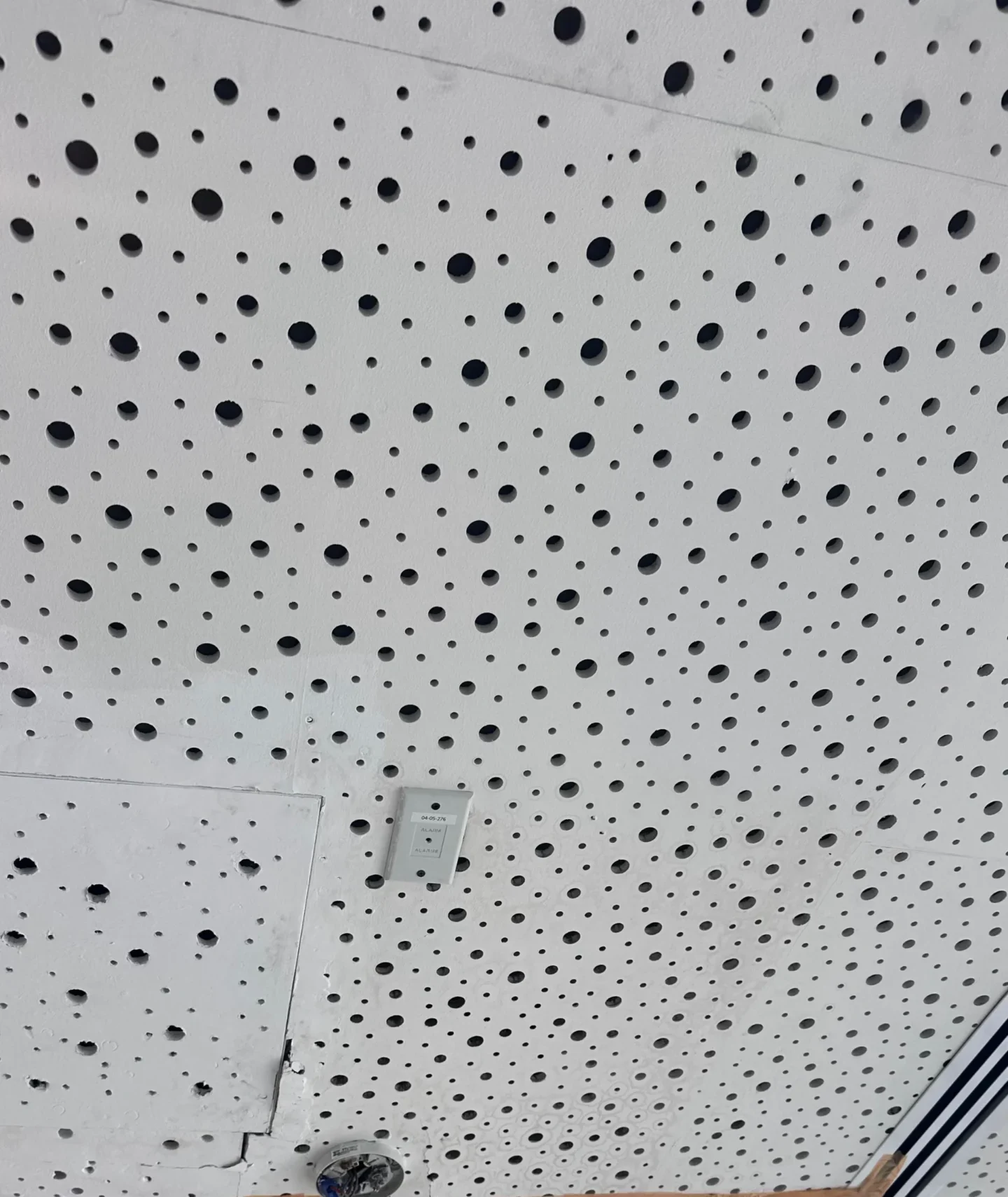 perforated gypsum acoustic panel installation